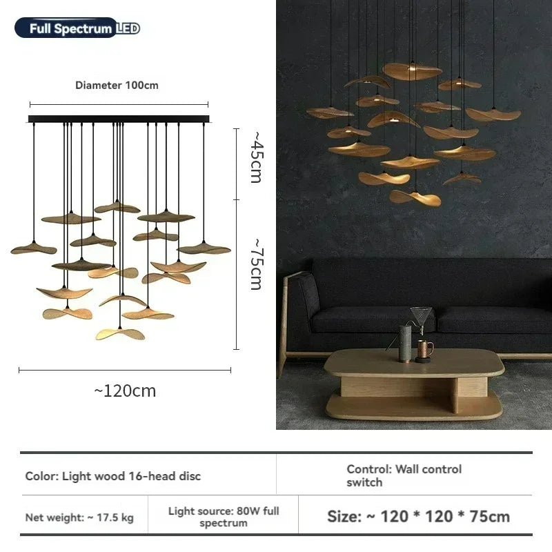 Designer Chandelier Wood Style