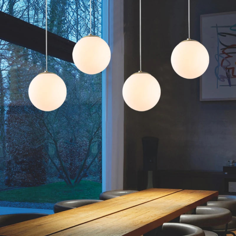 Single Led Head Glass Ball Chandelier