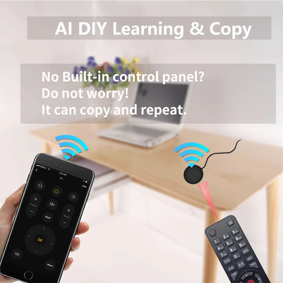 WiFi Smart IR שלט רחוק APP החלפת עבור טלוויזיה DVD AUD AC עובד עם Alexa Google Home ו-Siri