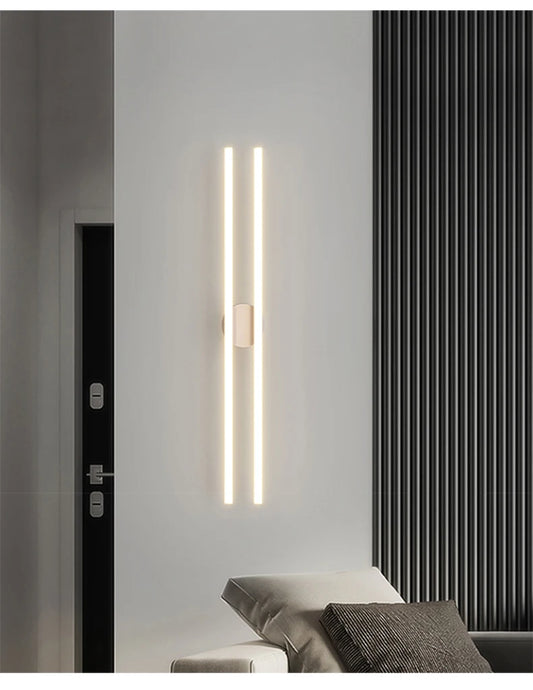 Long Line LED Chandelier- 2 Symmetric White Lines