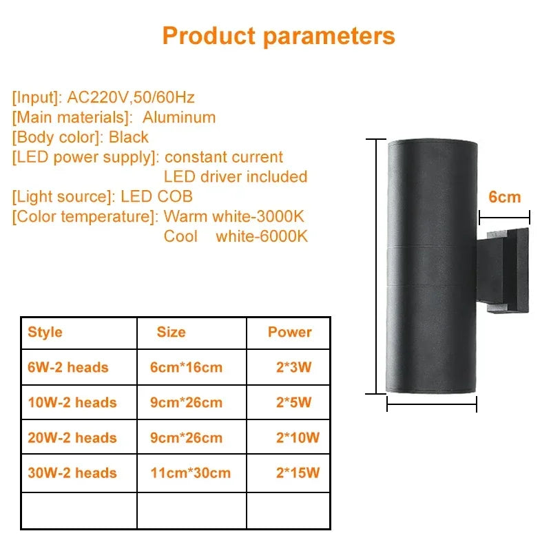 Modern Aluminium Outdoor Wall Led Light