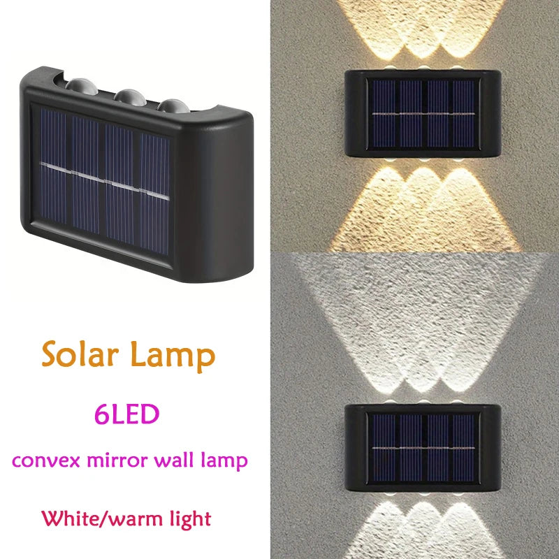 Outdoor solar 6/8/10 LEDs Up & Down wall lamp