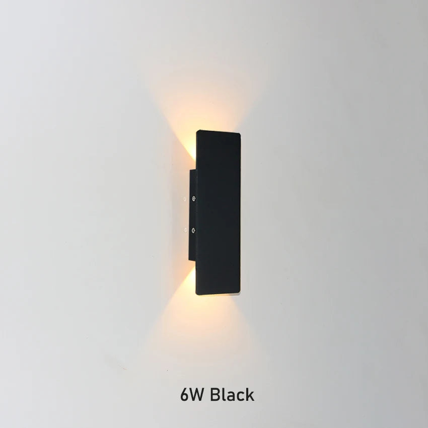 UP & Down Black Aluminum Rectangular Wall LED lamp - 6W