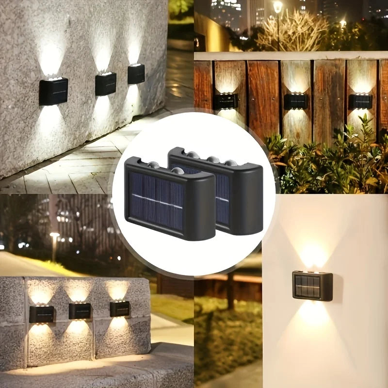 Outdoor solar 6/8/10 LEDs Up & Down wall lamp