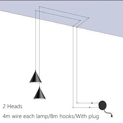 Modern Minimalism Line Geometric Lamp Black Metal