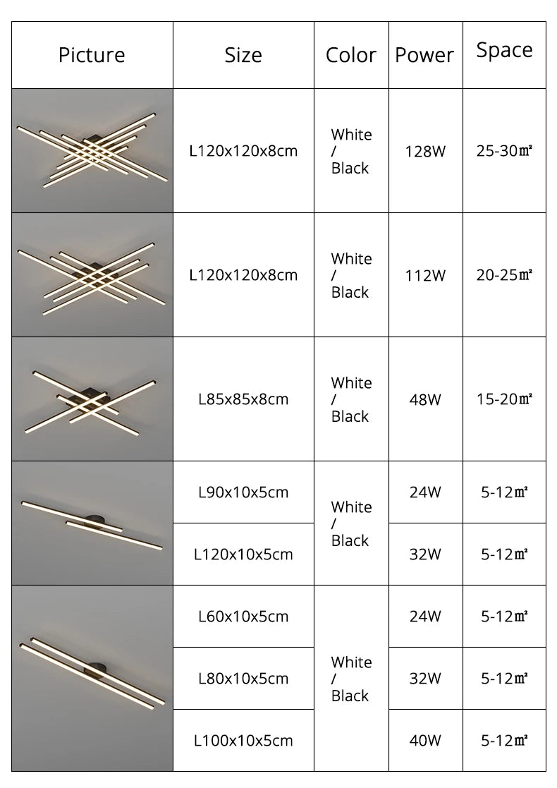 Long Line LED Chandelier- 2 קווים לבנים סימטריים