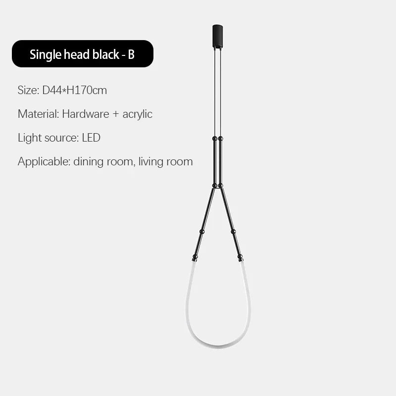 Bamboo like Aluminum Pendant LED Lighting Chandelier- 1 Gold Head