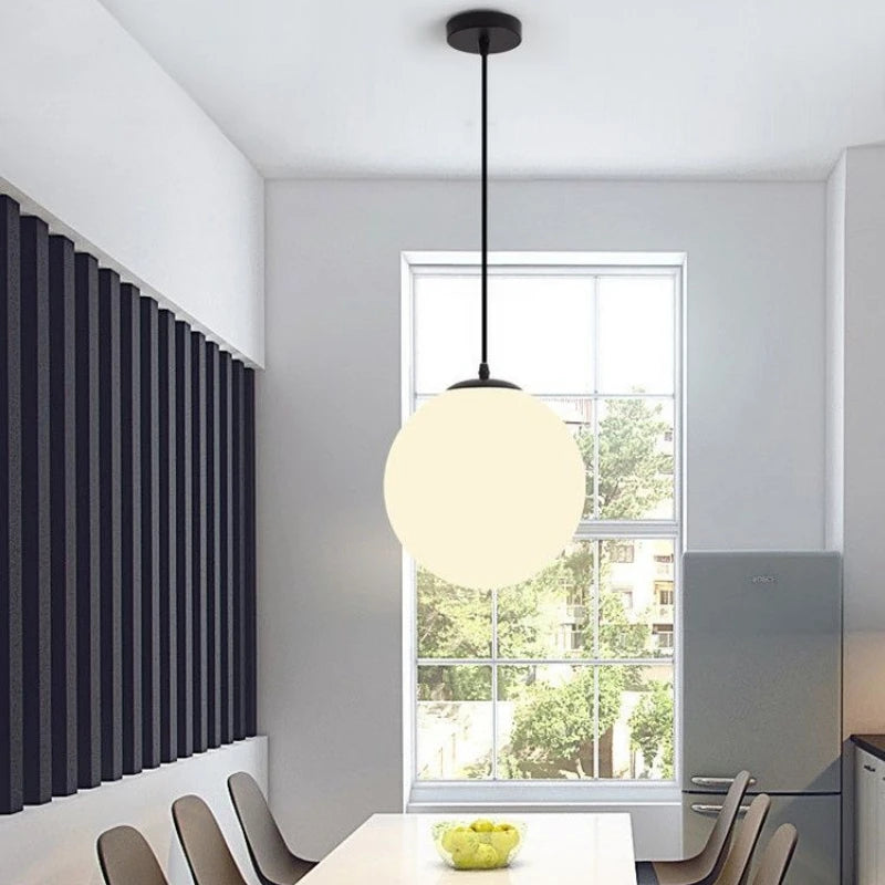 Single Led Head Glass Ball Chandelier