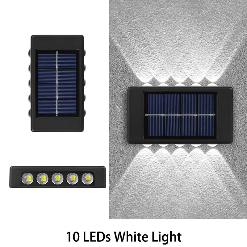 Outdoor solar 6/8/10 LEDs Up & Down wall lamp